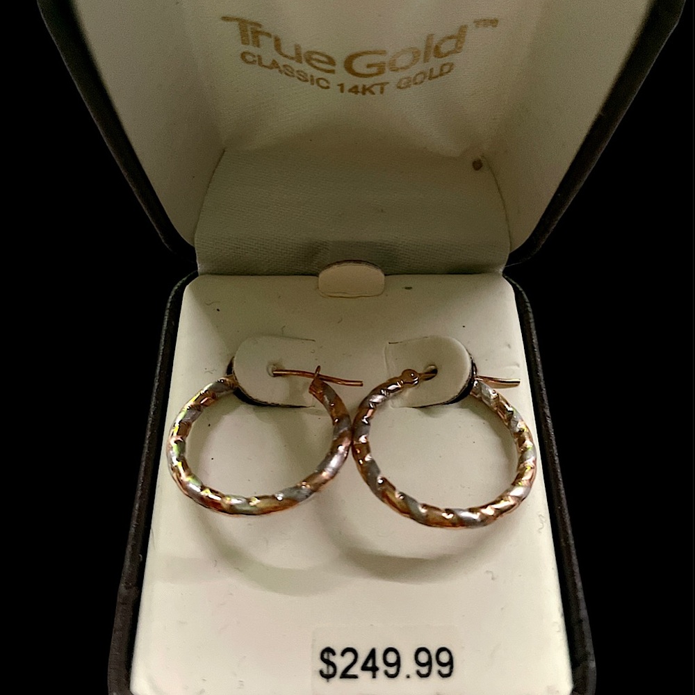 14K Twisted Hoop Earrings